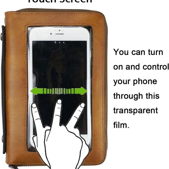 Women's Wallet Leather Clutch Purse and Handbag Wristlet Phone Wallet Case Brown - Picture 3 of 7